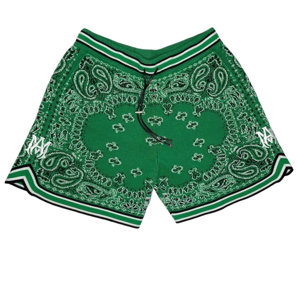 Amiri Tennis Green Bandana Basketball Short Size XXL